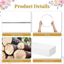 10 Stuks 25cm Metalen Bloemenhoepel Middelpunt voor Tafel Houten Standaard Krans Macrame Zilveren Hoepelringen voor Doe-Het-Zelf Ambachten (Wit)