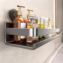 Bathroom Suction Cup Shelf - Wall Mounted Storage Rack for Shower, Home Organizer Holder, Space-Saving Design