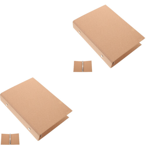 2Pièces Couverture Classeur Marron En Kraft Pour Journal Et Notes 2