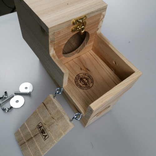 Ensemble Maison Bois Naturel Pour Hamster Avec Échelle Et Plateforme 2