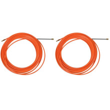 2 Pcs 4mm 15 Meter Orange Guide Device Nylon Electric Cable Push Pullers Duct Snake Rodder Fish Tape Wire