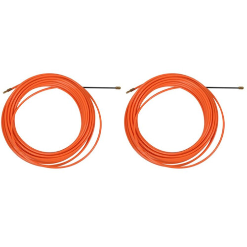 2 Pcs 4mm 15 Meter Orange Guide Device Nylon Electric Cable Push Pullers Duct Snake Rodder Fish Tape Wire 1