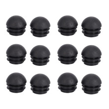 12 Pcs 25mm Dia Plastic Round Tube Inserts End Blanking Caps Black