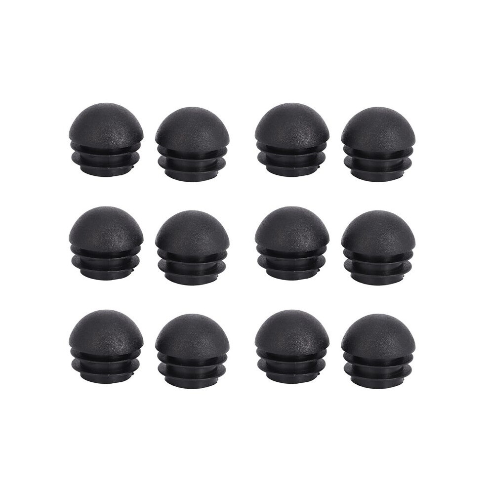 12 Pcs 25Mm Dia Plastic Round Tube Inserts End Blanking Caps Black 6031075240453
