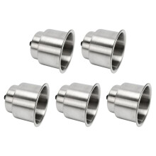 5X Stainless Steel Cup Drink Holder Brushed with Drain Marine Boat Rv