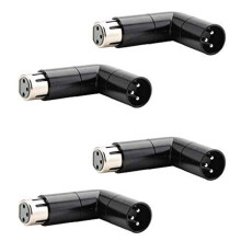 4Pcs Rotatable XLR Angle Adapter Dual Male and Female L-Shaped Connector Metal Adapter with 4 Adjustable Angle Positions