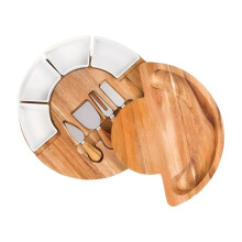 Meat Platter, Oak Cheese Board Set,with Knife and Bowl,Perfect for A Housewarming Gift.