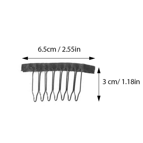 30Pièces Clip Pour Perruque Noir Acier 7 Dents Usage Décoration 2