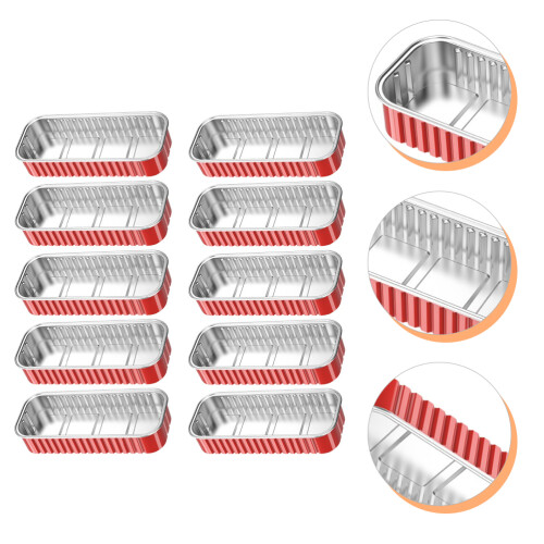10 Pièces Boîtes Aluminium Portable Pour Aliments Bbq 1