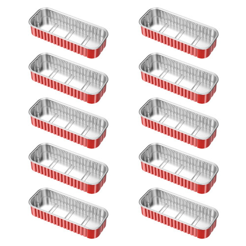 10 Pièces Boîtes Aluminium Portable Pour Aliments Bbq 2