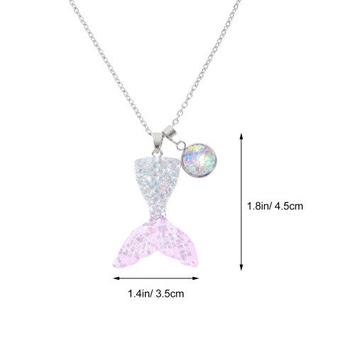 1 Pièce Collier Queue De Sirène Pendentif Vintage Pour Filles 1