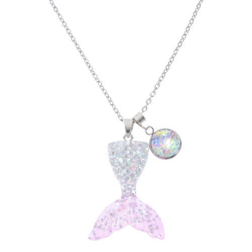 1 Pièce Collier Queue De Sirène Pendentif Vintage Pour Filles 2