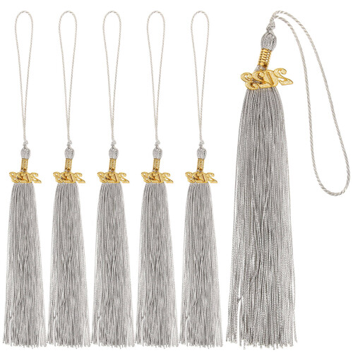 12Pièces Pompons De Cérémonie Gris, Accessoire Pour Graduation 2020 2