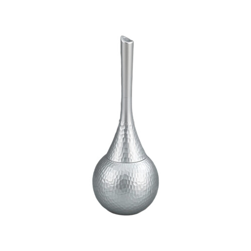 (Silver) Anti-Splash Toilet Brush Set with Holder