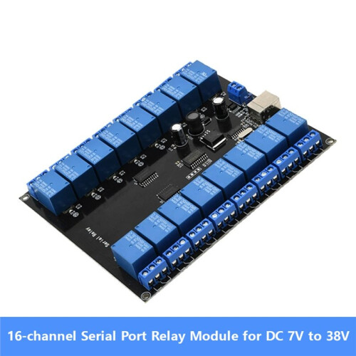 7V-38V USB Serial Relay Module 16 Channel USB Power Supply Development Board Relay Module for  Home 1