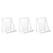 3X Supporto per Libri Nel Acrilico con Sporgenza, Cavalletto per Display Nel Acrilico Trasparente, Supporto per Tablet Trasparente per Libri,