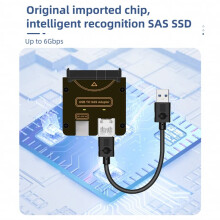 SAS 29Pin SFF-8482 to USB 3.0 Adapter Hard Disk Drive 6Gbps with Chipset and Power Port Need 12V/3A Power Supply EU Plug