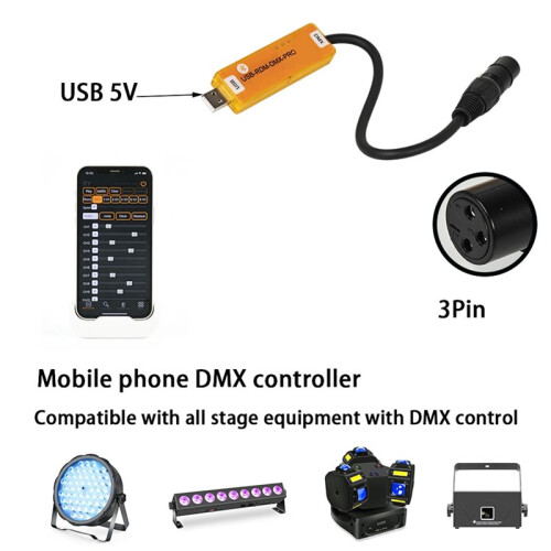 Upgraded USB-RMD-DMX2.0 Dialer Stage Light Wireless Controller RDM Controller Compatible with Android IOS Devices 2