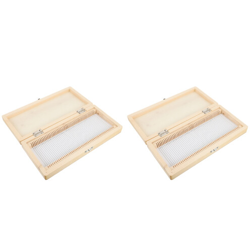 2Pièces Rangement En Bois Pratique Pour Lames De Microscope Marron 2