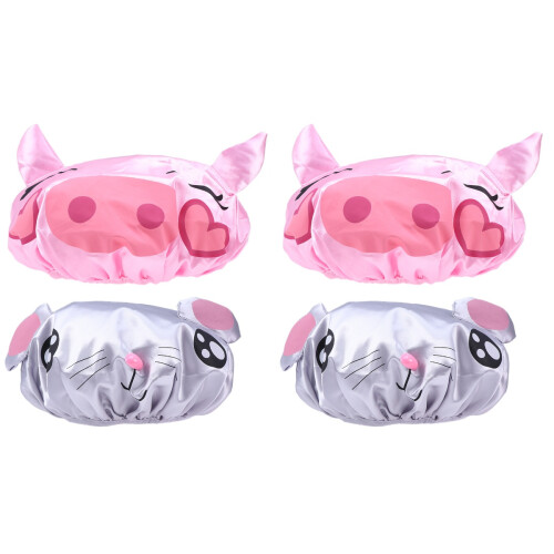 4Pièces Bonnet Douche Bébé Élastique Réutilisable Multicolore Léger 1