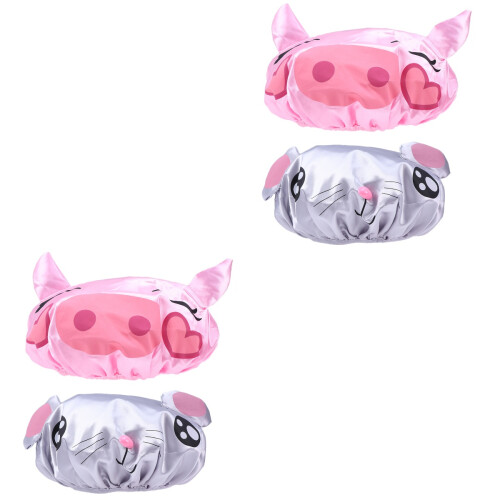 4Pièces Bonnet Douche Bébé Élastique Réutilisable Multicolore Léger 2