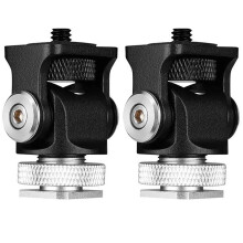 2X Hot Shoe Mount Monitor Microphone Flash Holder 1/4 Inch Screw Camera Bracket Tripod