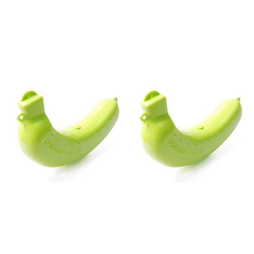 2X Cute Fruit Banana Protector Box Holder Case Lunch Container Storage Banana Case Kitchen Tools Plastic