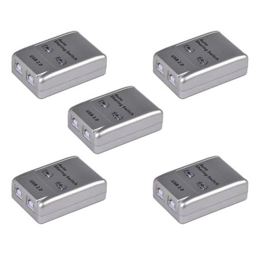 5X FJGEAR USB 2.0 Auto Sharing  2 Port HUB Adapter Switcher for 2 PC Printer USB  Devices Support Windows