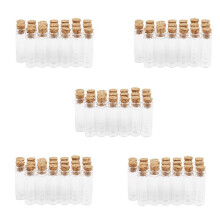 100Pcs 11X32mm Tiny Empty Clear Cork Glass Bottles Vials 2Ml