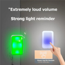 Wireless Doorbell with 12-Light Flashing Long Range Door Bell Chime Elderly Deaf Mute Service Call Device EU Plug