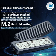2X M. 2 NVME/NGFF SSD Enclosure with Display Screen Intelligent Digital Health Detection USB3.2 Gen2 Type-C 10Gbps