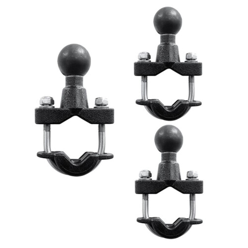 3X Motorcycle Handle Bar Rail Mount 37mm Width U-Bolt Mounting Base with 1 Inch  for  GPS Work for