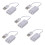 5 Pcs 3.5mm Microphone Earphone Socket USB 2.0 Sound Card Speaker Audio Adapter White 1