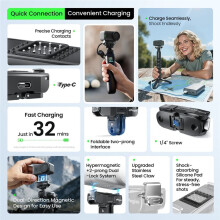 AMAGISN for OSMO Magnetic Qucik Release Two Claw Charging Adapter Mount Dual Claw Interface Action Camera Accessories