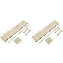 2X Dollhouse Miniatures,1/12 Wooden Stair Stringer Step Staircase with Handrail Model Doll House Decor Model 1