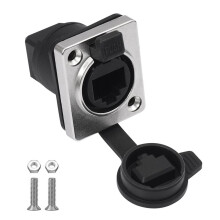 6 Szt. Wodoodpornego Złącza RJ45, Ekranowany Adapter Złącza Ethernet Żeńskiego do Żeńskiego do Montażu Panelowego