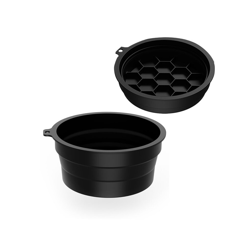 Black Face Bowl For Ice With Built-In Ice Tray,Collapsible Silicone Facial Ice Bath Bowl For Cold Plunge Therapy