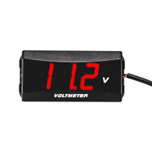Motorcycle LED Digital Voltmeter Monitor Panel Meter Volt Voltage Tester Reverse Connection Protection 12V-80V Red