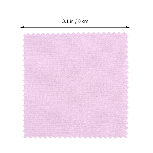 100Pcs Double-Sided Pink Microfiber Cloth for Silver Jewelry Cleaning 1
