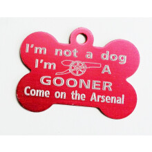 FOOTBALL DOG TAG ARSENAL STYLE 38MM RED TAG