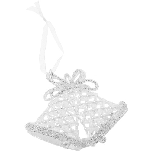 5Pcs White Delicate Acrylic Hanging Bells Decor for Christmas Tree 1