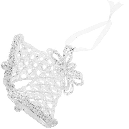 5Pcs White Delicate Acrylic Hanging Bells Decor for Christmas Tree 2