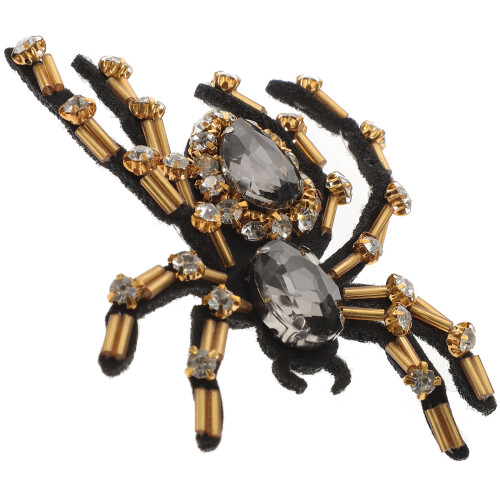 2Pcs Diy Spider Shape Rhinestone Patch For Shoes Clothing Decor 1