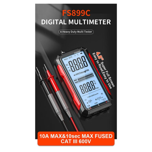 Digital Multimeter, Rechargeable Multimeter, Fully Automatic Voltmeter Amp Tester Auto Ranging 6000 Counts /AC Current 1