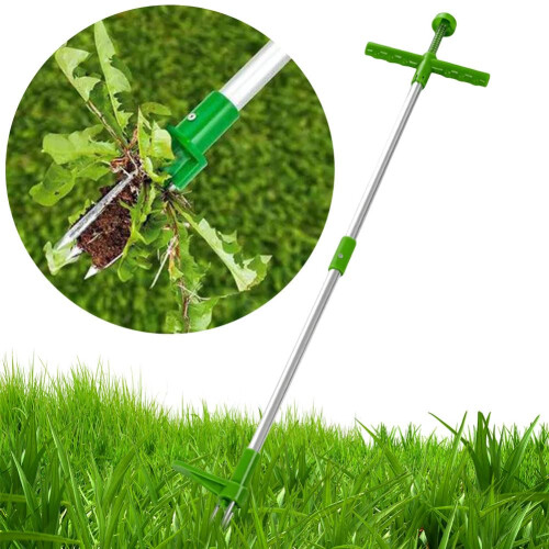 Weed Puller with Adjustable Long Handle, Upright Design for Deep Root Removal and Lawn Care 1
