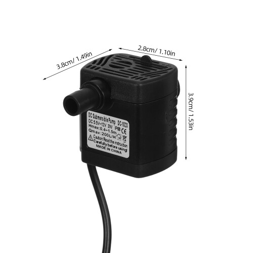 2Pcs Small Electric Adjustable Water Pump Dc 12V Black Submersible 1