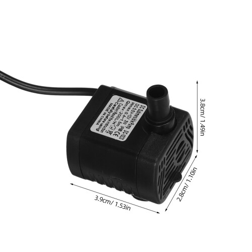 2Pcs Small Electric Adjustable Water Pump Dc 12V Black Submersible 2