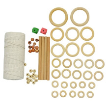 Kit de Macramé Mural pour Débutants - Fournitures de Macramé à Faire Soi-Même avec Corde en Coton Naturel