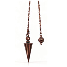 9 Zoll Kupferpendel mit Kette, Sechseckiger Kegelanhänger zum Wünschelrutengehen, Heilinstrument für Pendelbretter