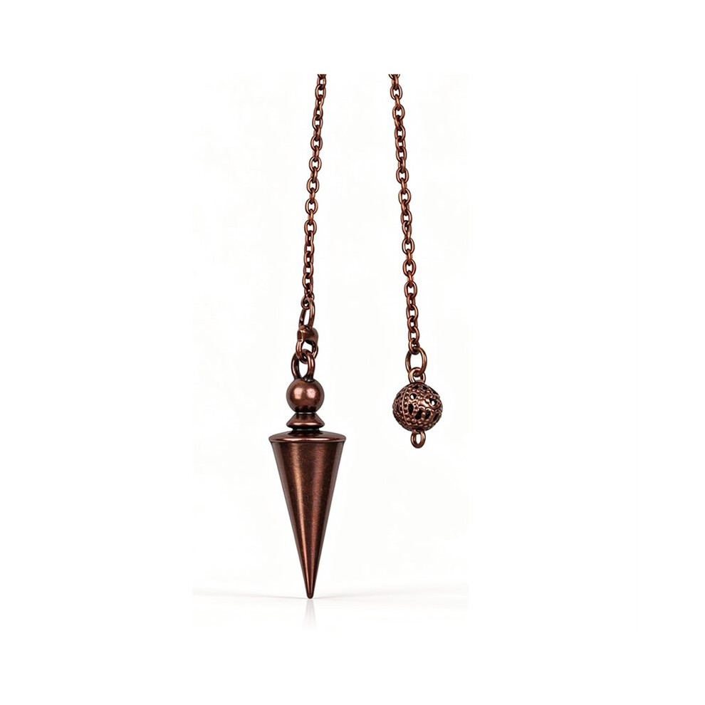 Tlily 9 Inch Copper Pendulum With Chain, Hexagonal Cone Spiritual Pendant For Dowsing,Healing Tool For Pendulum Board
